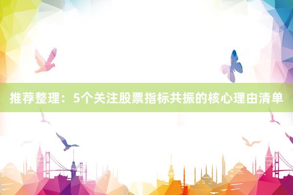 推荐整理：5个关注股票指标共振的核心理由清单