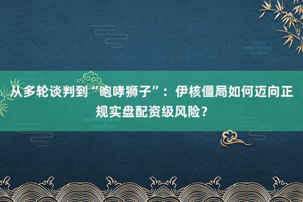 从多轮谈判到“咆哮狮子”：伊核僵局如何迈向正规实盘配资级风险？