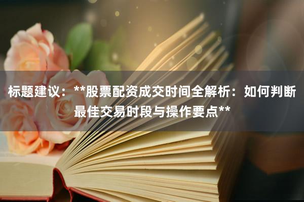 标题建议:**股票配资成交时间全解析:如何判断最佳交易时段与操作要点**