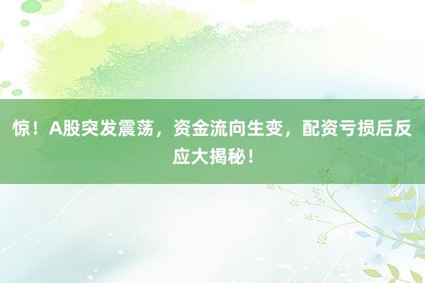 惊!A股突发震荡,资金流向生变,配资亏损后反应大揭秘!