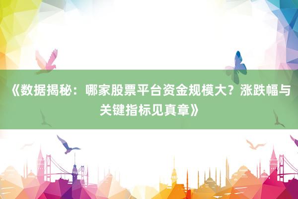 《数据揭秘：哪家股票平台资金规模大？涨跌幅与关键指标见真章》