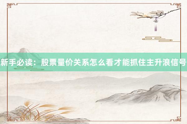 新手必读：股票量价关系怎么看才能抓住主升浪信号
